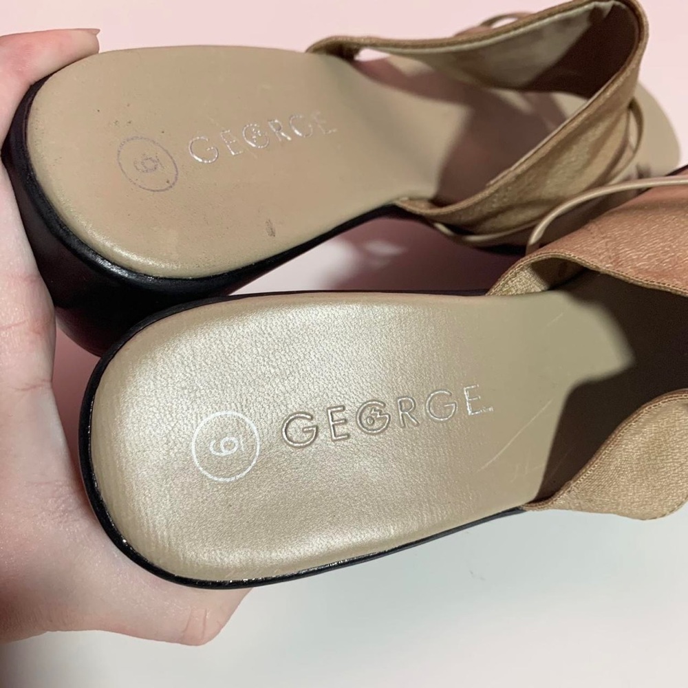 Vintage Y2K 90s nude strappy wedge platform sandals - Picture 3 of 4